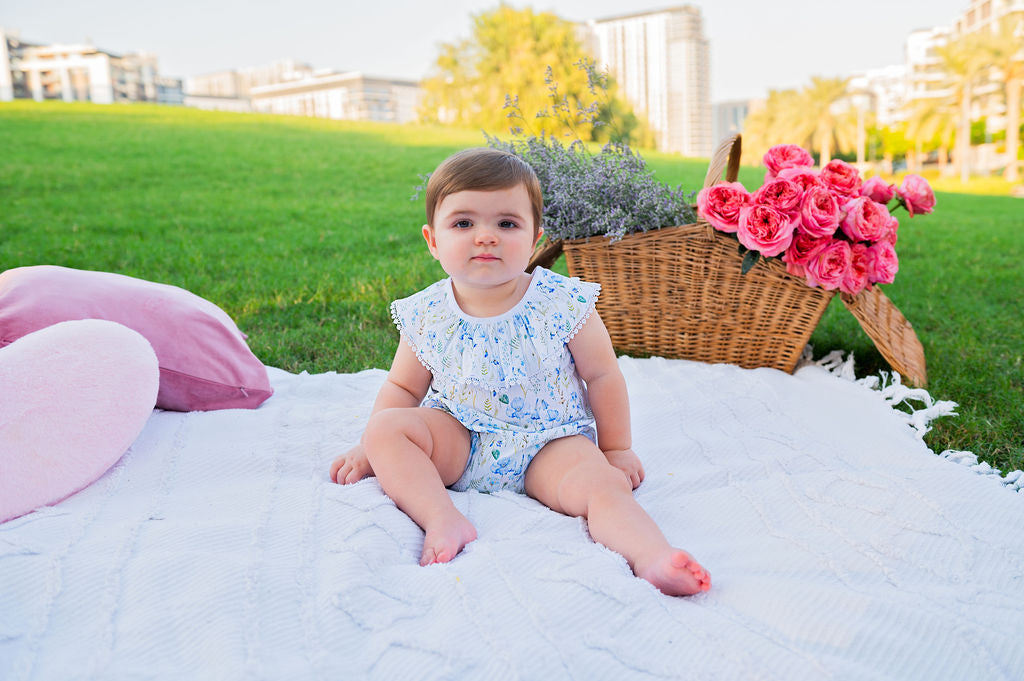 Sweet Pea Ruffle Collar Romper