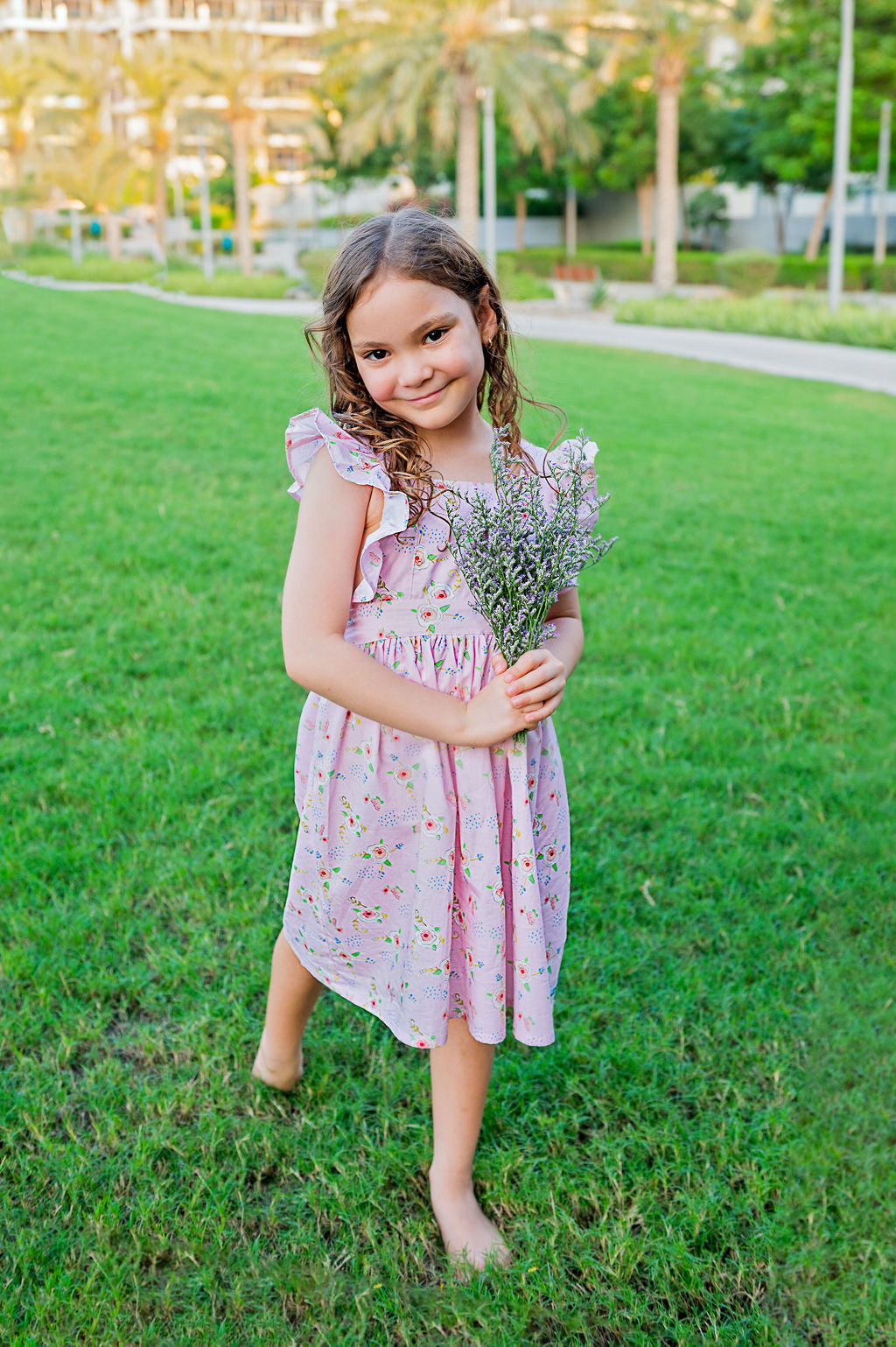 Crossover Pink Flutter Dress