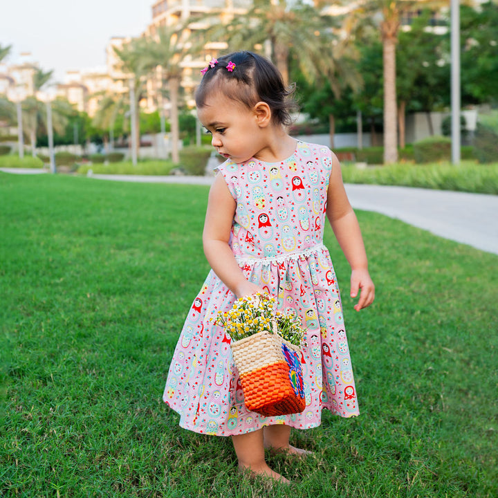 Babushka Doll Dress in Pink